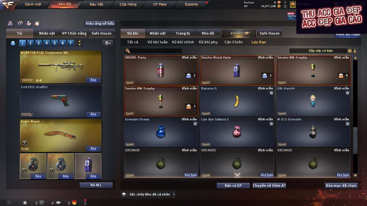 shop acc cf uy tin gia re